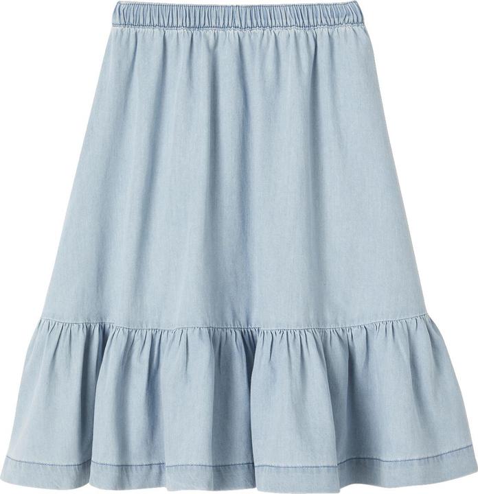 Vertbaudet Mädchen Volantrock aus Light-Denim