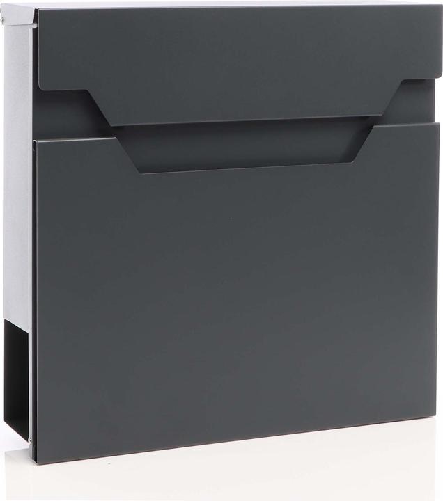 XPOtool Letterbox Anthracite V61 with Newspaper Compartment and Soft Close Lockable Wall Postbox Mail Box
