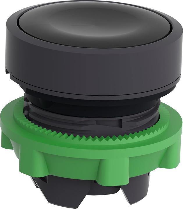 Actual product image Schneider Electric Drucktaster, Frontelement, Harmony XB5, Kunststoff, 22mm, schwarz, unbeschriftet, tastend, Sammelver