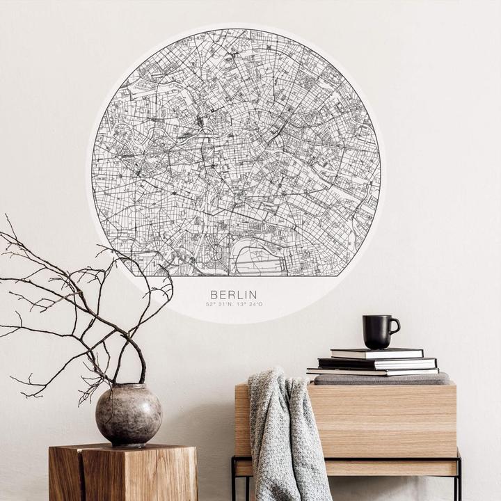 Produktbild Trenddeko Stadtplan Berlin - rund (Ø 90 cm)