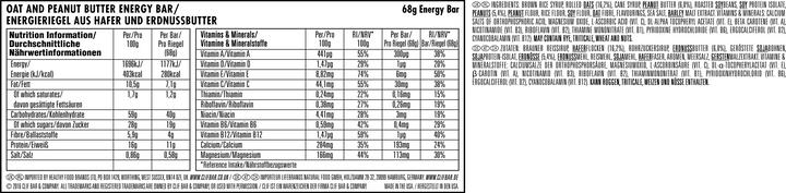 Nährwerte und Zutaten Clif Bar Crunchy Peanut Butter (Peanut Butter, 1 Stk., 68 g)