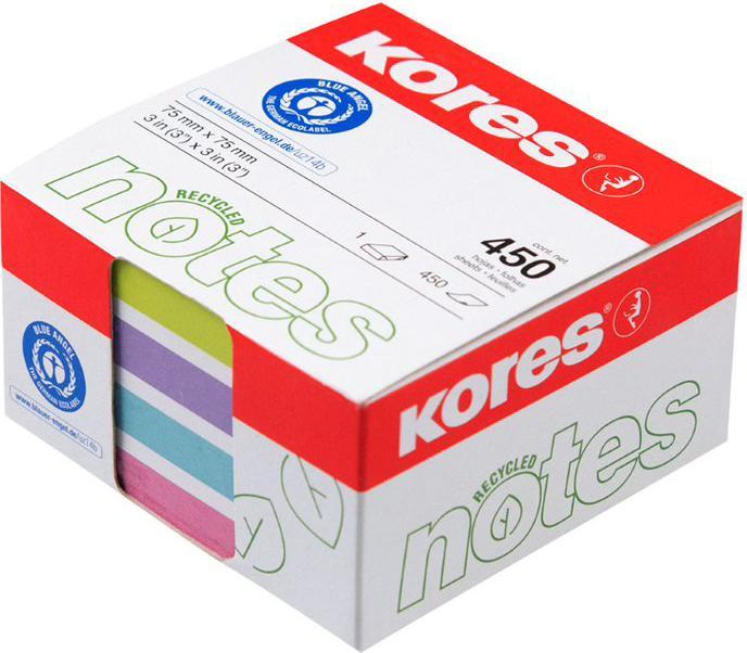 Actual product image Kores Recycled sticky notes "Recycled Pastel Notes" (75 x 75 mm)