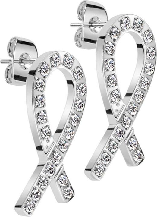 Immagine prodotto Star Piercing Orecchini a lobo in argento con cristalli argento (senza ottone, Acciaio chirurgico 316L)