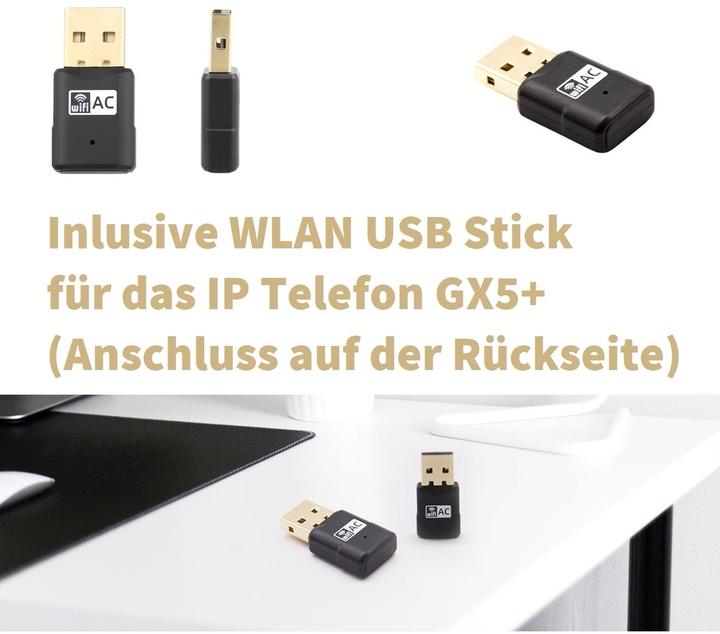 Actual product image Gequdio GX5+ IP telephone set with power supply unit & WLAN stick
