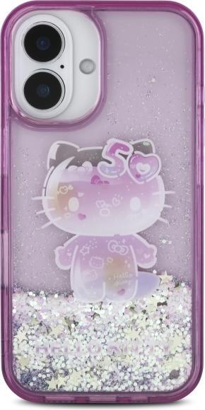 Immagine prodotto Hello Kitty HKHCP16SL50PPU Custodia rigida per iPhone 16 6.1" viola/viola Liquid Glitter 50TH Anniver (Apple iPhone 16)