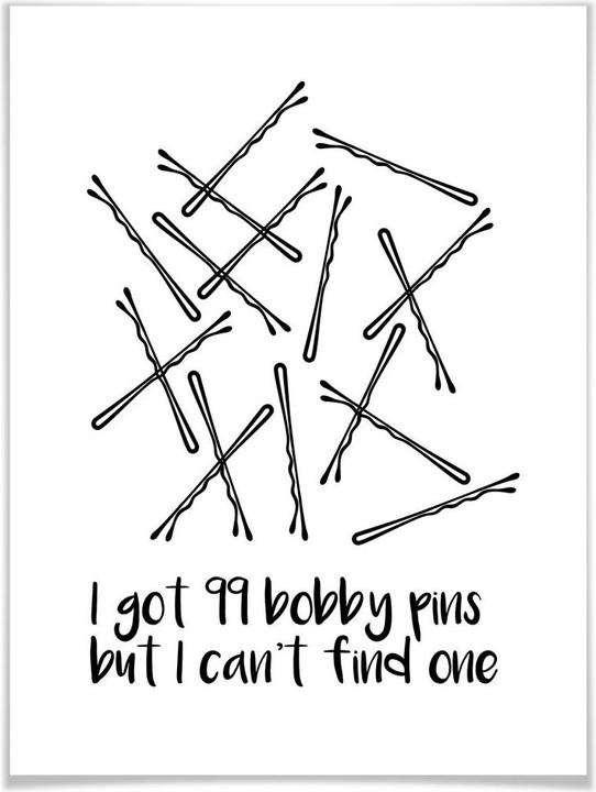 Produktbild Trenddeko I got 99 Bobby Pins (60 x 80 cm)