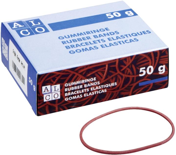 Produktbild Alco Gummiringe 50g 25mm, rot (50 Stk.)