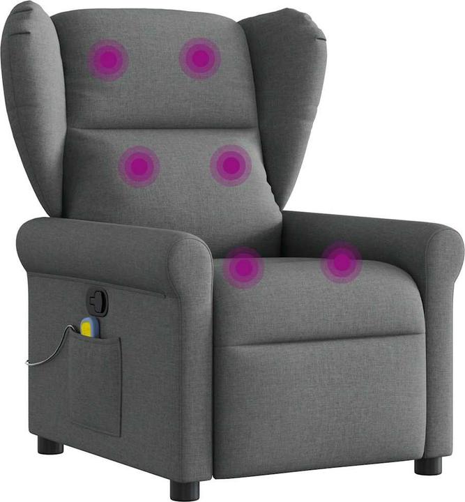 Immagine prodotto VidaXL Poltrona massaggiante in tessuto grigio scuro Poltrona TV massaggiante