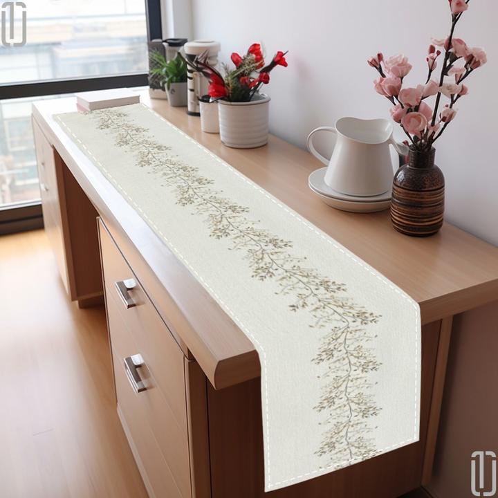 Actual product image Alopini 1 Tischläufer mit Frühlingsblumenmuster – 100 % Polyester, maschinengefertigt, vielseitig für den