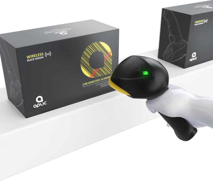 Produktbild Aplic Barcode Scanner Wireless - 2,4 Ghz kabelloser Laser Handscanner, Handheld Lesegerät USB, 6 Scan-Modi