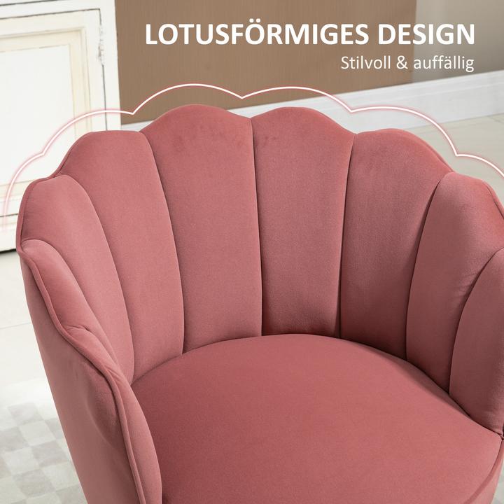 Produktbild Homcom Stuhl Lotusblumen-Design, Elegante Ergänzung für Ihren Wohnbereich, Luxuriöser Samt-Polyester Bezug