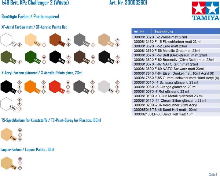 Actual product image Tamiya 1/48 British Tank Challenger 2 ( desertised)