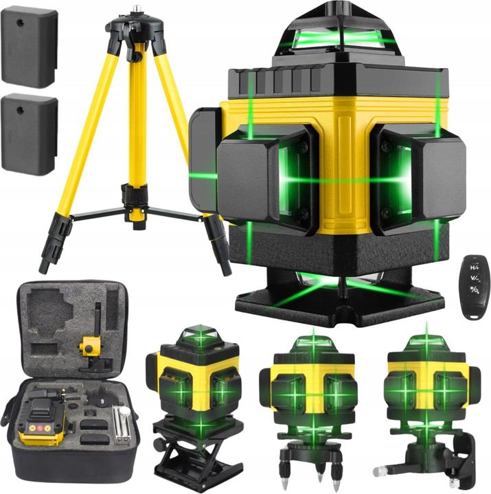 Extralink Lasernivelliergerät-Set Kreuz Planar Laser 4D mit Stativ