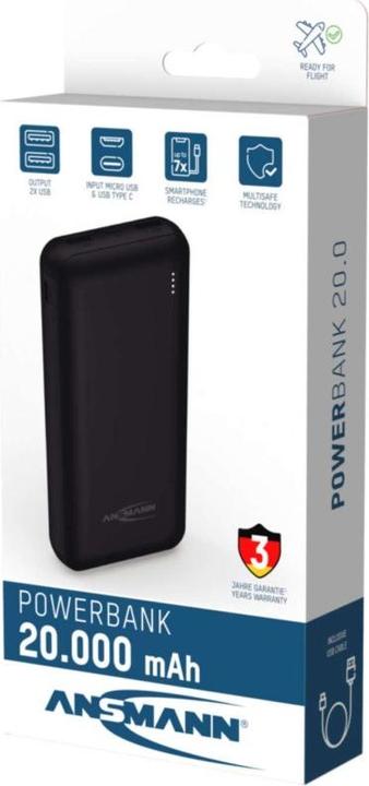 Actual product image Ansmann Powerbank 20.8 (20000 mAh, 74 Wh)