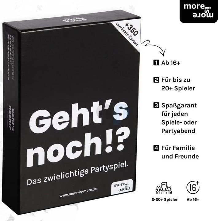 Actual product image More is more Still going!? - the dodgy party game (German)