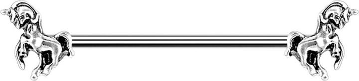 Star Piercing Barbell silber Einhorn (Messing, Chirurgenstahl 316L)