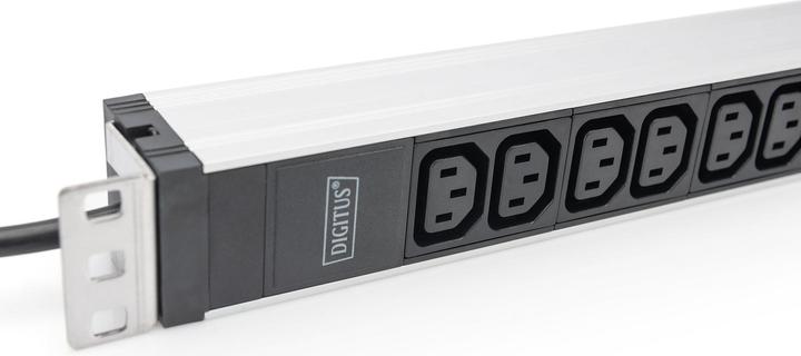 Produktbild Digitus 1U Aluminum PDU rackmountable 12xC13 16A 230VAC 50/60Hz Safety plug