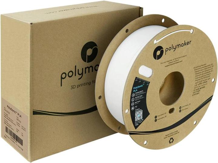 Actual product image Polymaker PolySonic High Speed PLA (PLA, 1.75 mm, 1000 g, White)