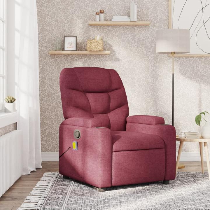 Immagine prodotto VidaXL Poltrona massaggiante in tessuto rosso vino,Colore: Rosso vino,Materiale: Tessuto