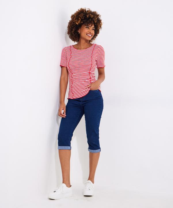 Actual product image Joe Browns Exposed Seam Striped Scoop Neck Tee (44)