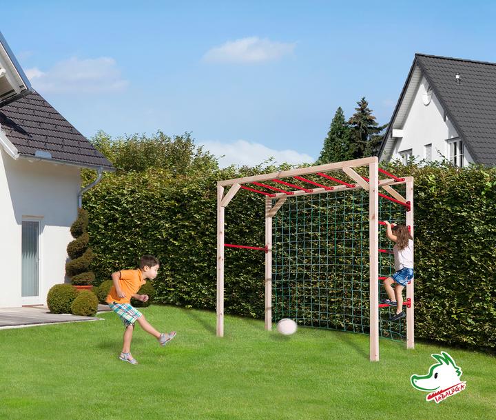 Actual product image Weka Holzbau Tabaluga climbing frame/hanging station with goal net (only order with fixing set 816.4009.00.01)