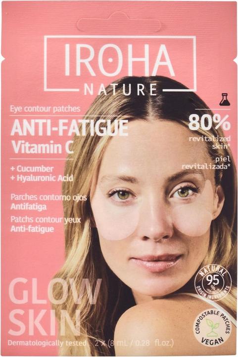 Image du produit Iroha Nature Patchs contour des yeux à la vitamine C + au concombre et à l'acide hyaluronique (Patchs, 16 ml)