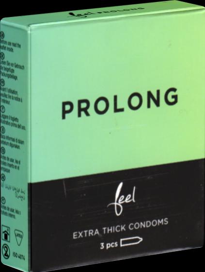 Produktbild Feel Prolong» 3 Kondome für mehr Durchhaltevermögen ohne Chemikalien (3 Stk.)