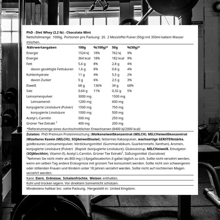 Actual product image PhD Nutrition Protéine Diet Whey 1kg (Mint, 1 pcs., 1000 g)