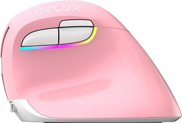 Productafbeelding Delux Draadloze verticale muis M618Mini DB BT+2.4G 2400DPI (roze) (Draadloze)