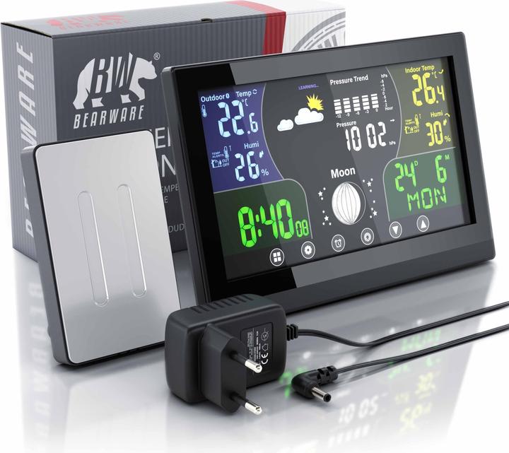 Immagine prodotto Bearware Stazione meteo, Stazione meteo con display LCD a colori / Pressione atmosferica con correzione