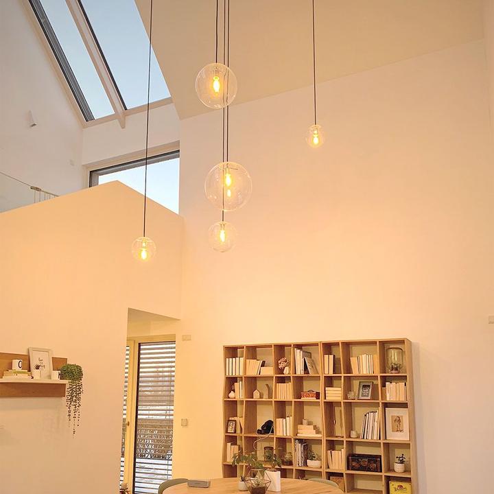 Immagine prodotto s.luce Lampada da galleria a globo in vetro Orb con sospensione di 5 metri (E27)
