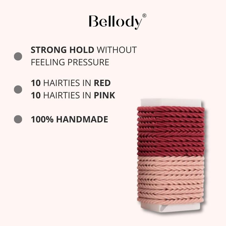 Immagine prodotto Bellody Fasce per capelli Minis rosso bordeaux/rosa giallo (Elastico per capelli)