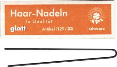 Image du produit Cosmetic Épingles à cheveux 33 noires 72x1,2mm lisses 16pcs (16 pcs)