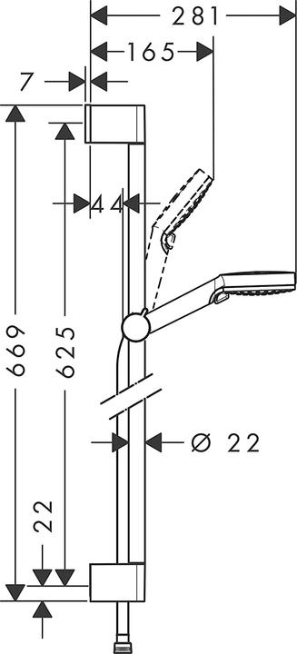 Produktbild hansgrohe Crometta Duschset 100 Vario mit Duschstange 65 cm