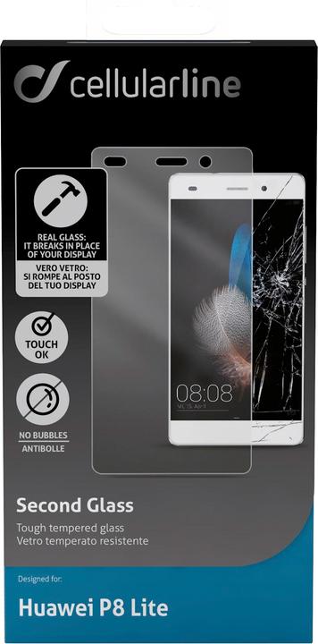 Produktbild Cellularline Second Glass (1 Stück, Huawei P8 Lite)