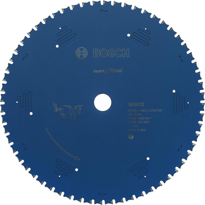 Bosch Professional Zubehör Kreissägeblatt Expert for Steel, 305 x 25,4 x 2,6 mm, 60