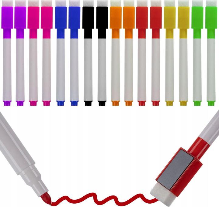 Image du produit JTI Crayons de marquage pour images magnétiques - 16 pièces - 8 couleurs (8 couleurs, 16 x)