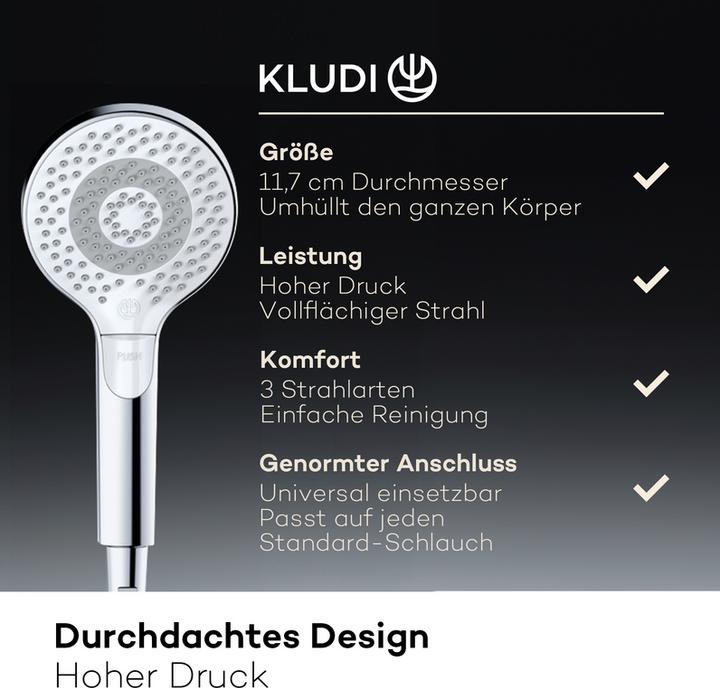 Actual product image Kludi X3 Shower head (3 Beam types, 15 l/min)