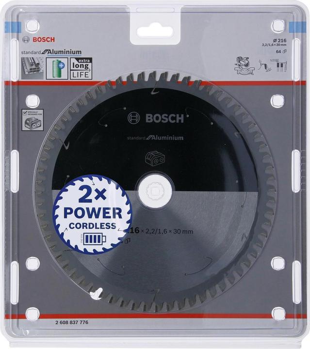 Actual product image Bosch Professional Zubehör PRO Aluminium cordless circular saw blade, 216 x 2.2 x 30 mm