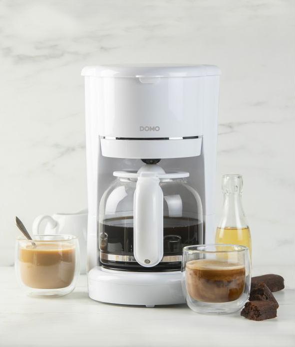 Image du produit Domo CAFETIÈRE BLANCHE DO730K 900W 1,5L 12 TASSES PORTE-FILTRE AMOVIBLE ARRÊT AUTOMATIQUE