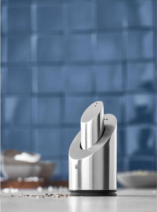 Produktbild WMF Salz und Pfefferstreuer Set 2tlg Streuer klein TwoinOne Edelstahl matt (Pfeffer, Salz)