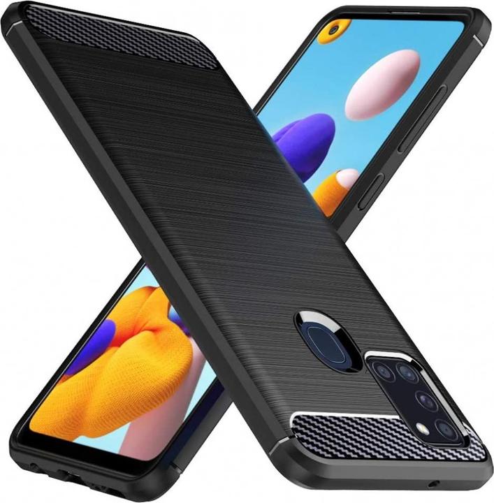 Produktbild Screenguard Samsung Galaxy A21s Hülle Carbon Brushed Soft TPU (Samsung Galaxy A21s)