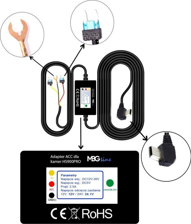Actual product image MBG Line Video recorder HS900PRO (Built-in microphone, Built-in display, GPS receiver, QHD)