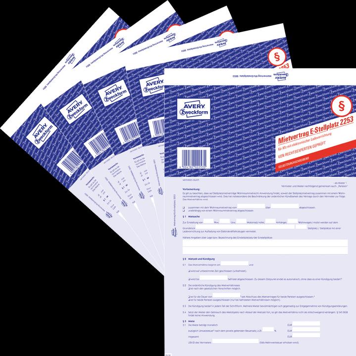 Actual product image Avery Rental contract for car parking space with electronic charging device (4 x)