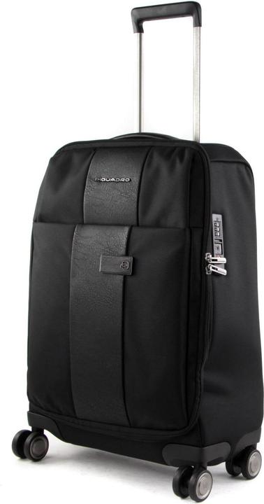 Actual product image Piquadro Brief 2, Cabin Textile Trolley, Black, 40.00 x 55.00 x 20.00 cm (40 l)