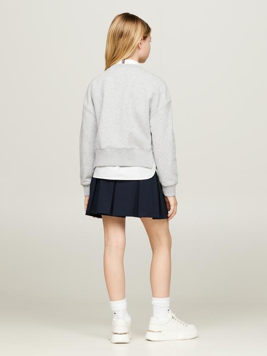 Actual product image Tommy Hilfiger Kids NY Geborduurde Sweater - Girls - Grijs - 10 jaar