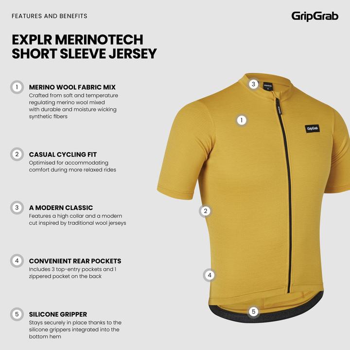 Actual product image GripGrab Gravelin Merinotech S/S jersey (L)