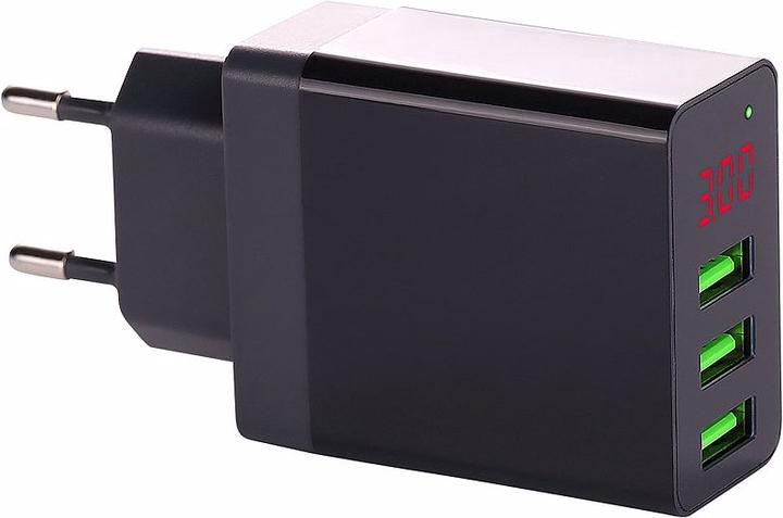 Produktbild Revolt Intelligentes 3-Port-USB-Wandnetzteil mit LED-Display