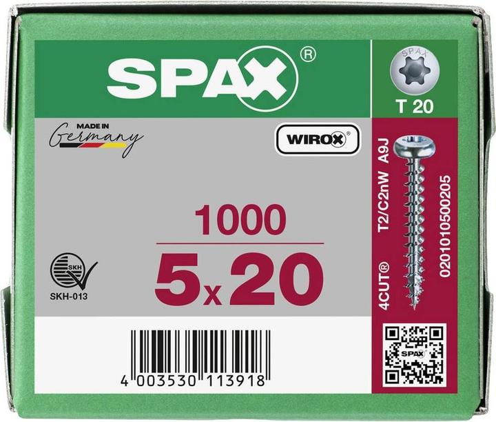 Produktbild Spax Spanplattenschrauben PH T20 5,0x20 mm (1000 Schrauben pro Stück)