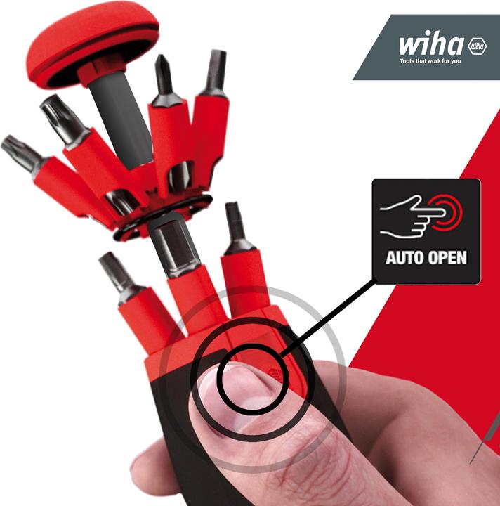 Produktbild Wiha Schraubendreher mit Bit Magazin (Torx (TX), Phillipps-Kreuzschlitz (PH), Pozidriv-Kreuzschlitz (PZ), Hex, Schlitz, Vierkant)